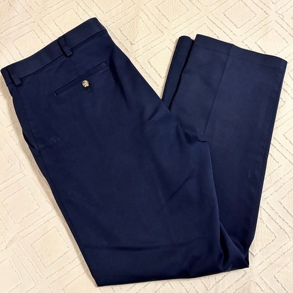 Roundtree & Yorke Other - Roundtree & Yorke 40 × 32 Navy Blue Travel Smart Straight Mens Dress Pants